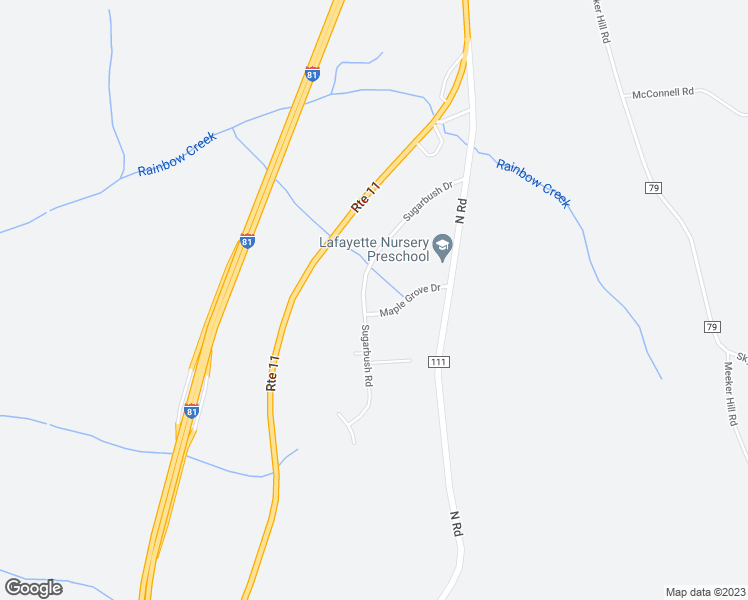 map of restaurants, bars, coffee shops, grocery stores, and more near 5890 Sugarbush Drive in Tully