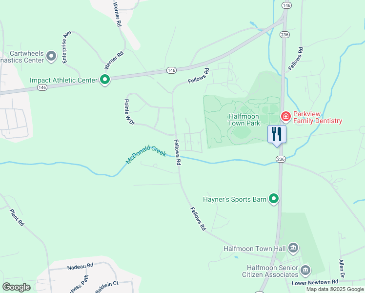 map of restaurants, bars, coffee shops, grocery stores, and more near 2 Treasure Lane in Saratoga County