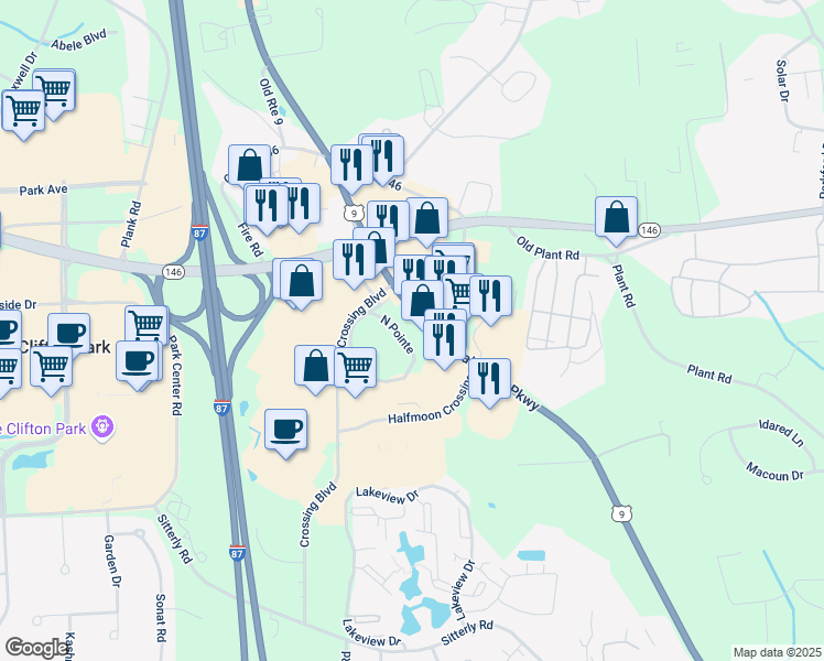 map of restaurants, bars, coffee shops, grocery stores, and more near 1688 U.S. 9 in Saratoga County