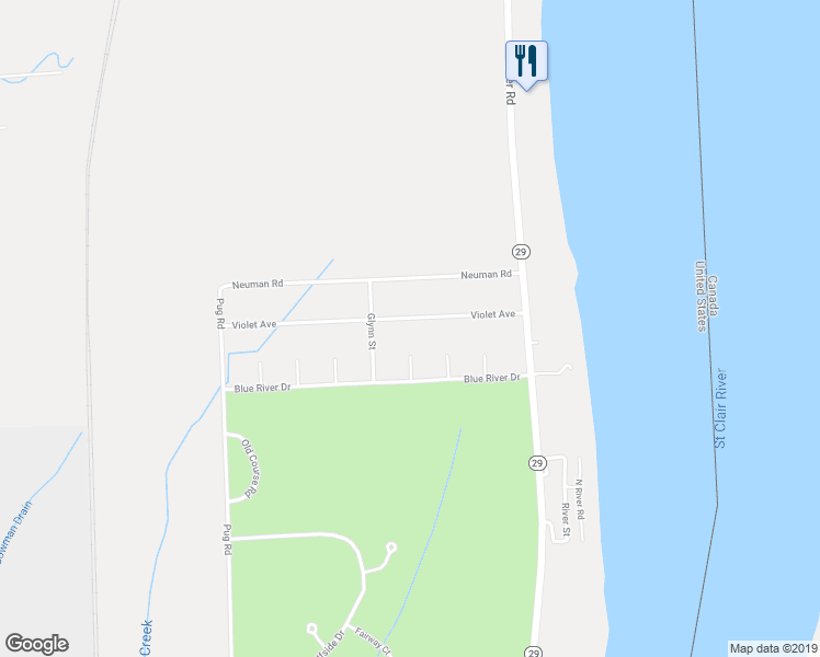 map of restaurants, bars, coffee shops, grocery stores, and more near 4107 Violet Avenue in St. Clair