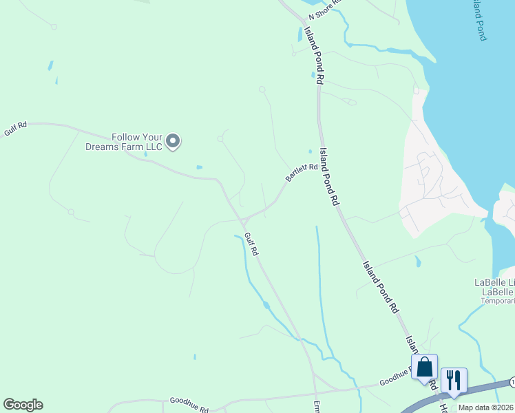 map of restaurants, bars, coffee shops, grocery stores, and more near 9 Bartlett Road in Derry