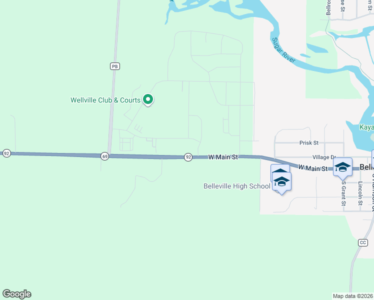 map of restaurants, bars, coffee shops, grocery stores, and more near 7270 Wisconsin 69 in Belleville