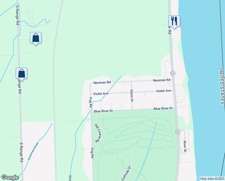 map of restaurants, bars, coffee shops, grocery stores, and more near 4190 Violet Avenue in Saint Clair
