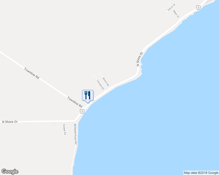 map of restaurants, bars, coffee shops, grocery stores, and more near 1 Beach Road in Lowbanks