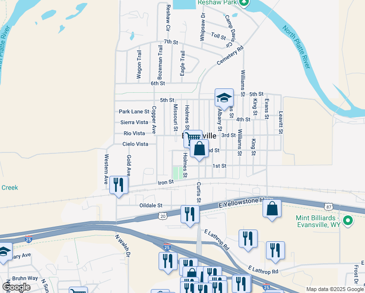 map of restaurants, bars, coffee shops, grocery stores, and more near 700 2nd St in Evansville