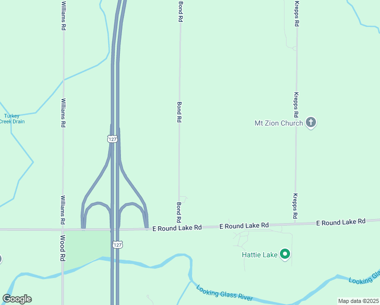 map of restaurants, bars, coffee shops, grocery stores, and more near 10679 Bond Road in DeWitt
