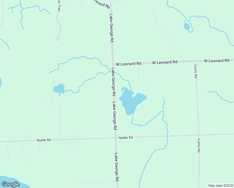 map of restaurants, bars, coffee shops, grocery stores, and more near 4150 Lake George Road in Leonard