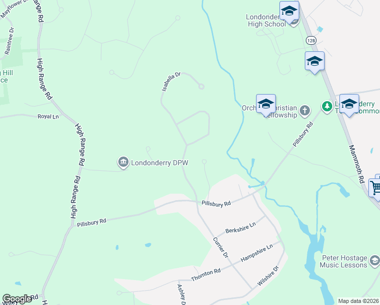 map of restaurants, bars, coffee shops, grocery stores, and more near 11 Holton Circle in Londonderry