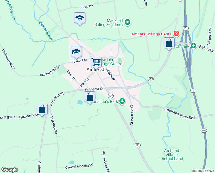 map of restaurants, bars, coffee shops, grocery stores, and more near in Amherst