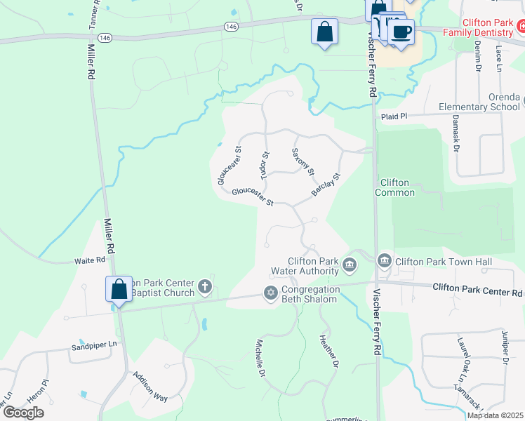 map of restaurants, bars, coffee shops, grocery stores, and more near 30 Gloucester St in Clifton Park