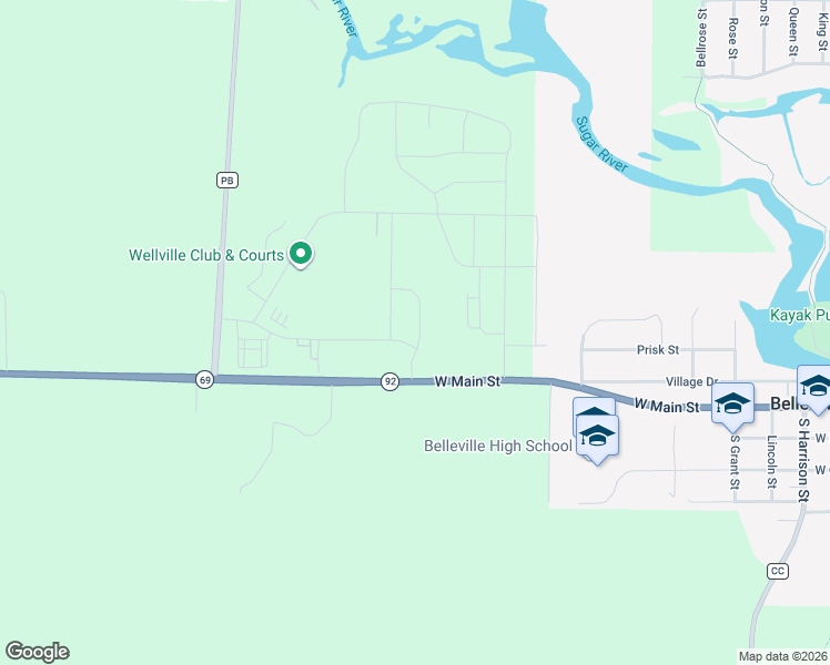 map of restaurants, bars, coffee shops, grocery stores, and more near 7270 Wisconsin 69 in Belleville