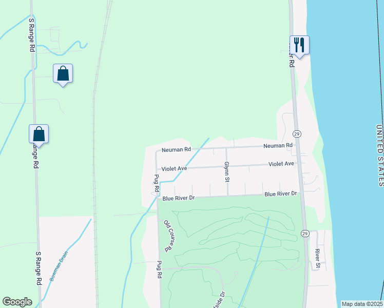 map of restaurants, bars, coffee shops, grocery stores, and more near 4189 Neuman Road in Saint Clair