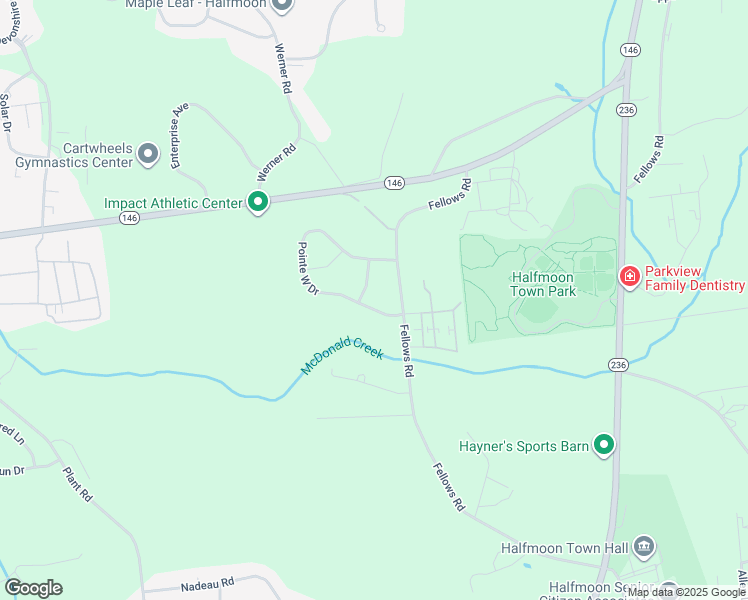 map of restaurants, bars, coffee shops, grocery stores, and more near 24C Pointe West Drive in Saratoga County