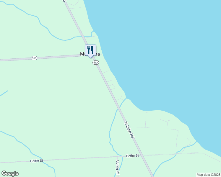 map of restaurants, bars, coffee shops, grocery stores, and more near 1870 West Lake Road in Skaneateles
