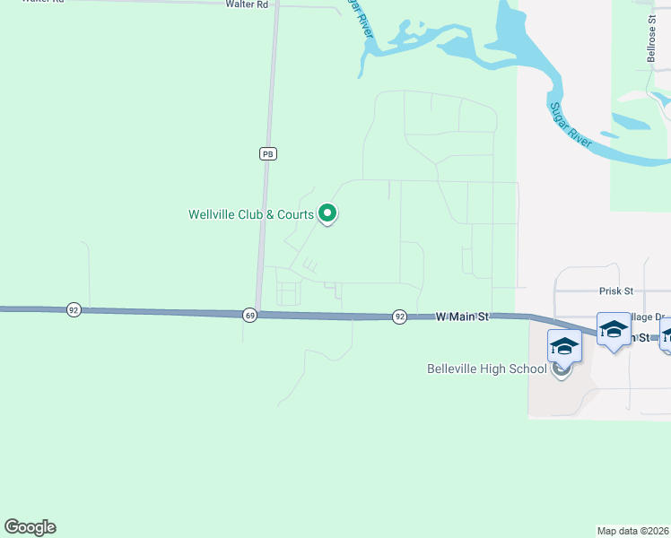map of restaurants, bars, coffee shops, grocery stores, and more near 1121 Bellwest Boulevard in Belleville