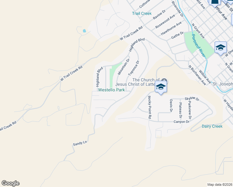 map of restaurants, bars, coffee shops, grocery stores, and more near 47 Westello Boulevard in Pocatello