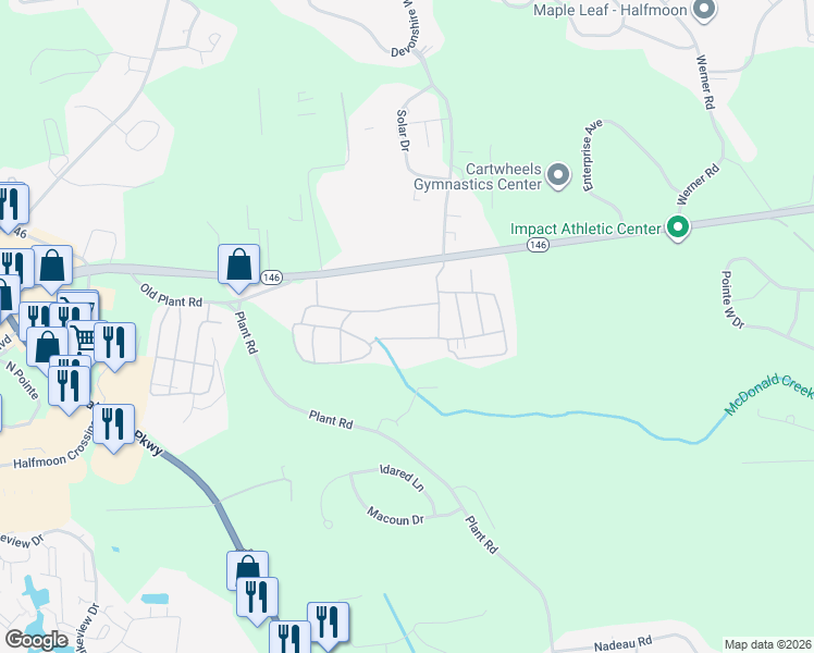 map of restaurants, bars, coffee shops, grocery stores, and more near 440 New York 146 in Saratoga County