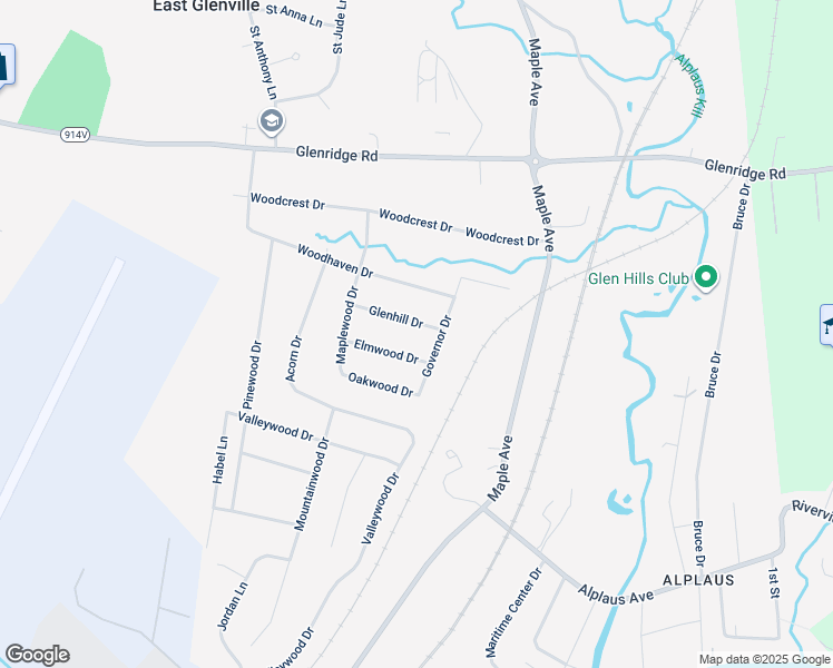 map of restaurants, bars, coffee shops, grocery stores, and more near 101 Glenhill Drive in Schenectady