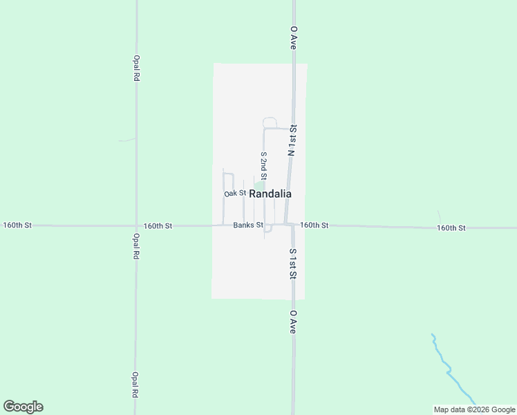 map of restaurants, bars, coffee shops, grocery stores, and more near 100-114 North 3rd Street in Randalia