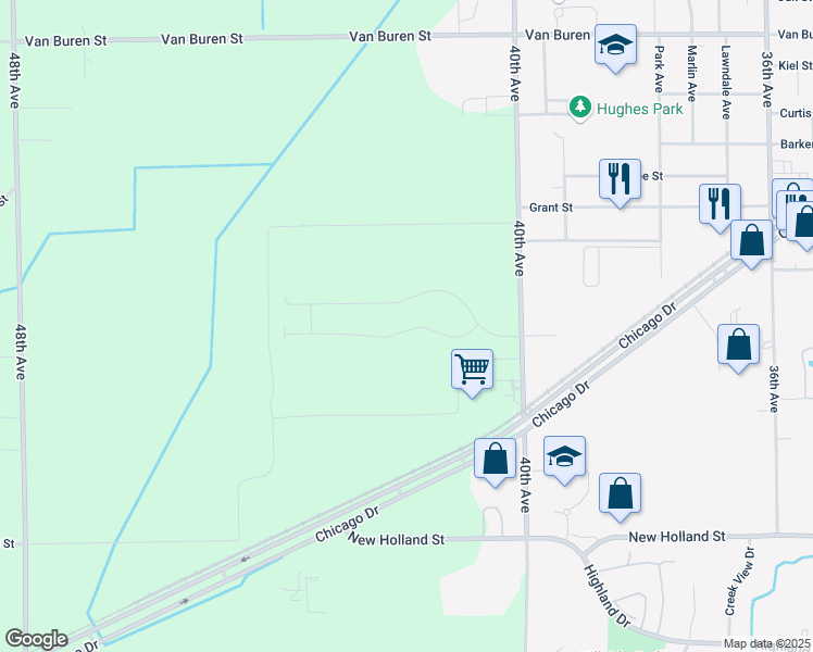 map of restaurants, bars, coffee shops, grocery stores, and more near 4137 Cottage Trail in Hudsonville