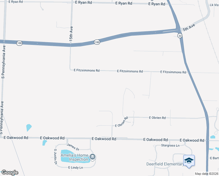 map of restaurants, bars, coffee shops, grocery stores, and more near 3431 East Fitzsimmons Road in Oak Creek
