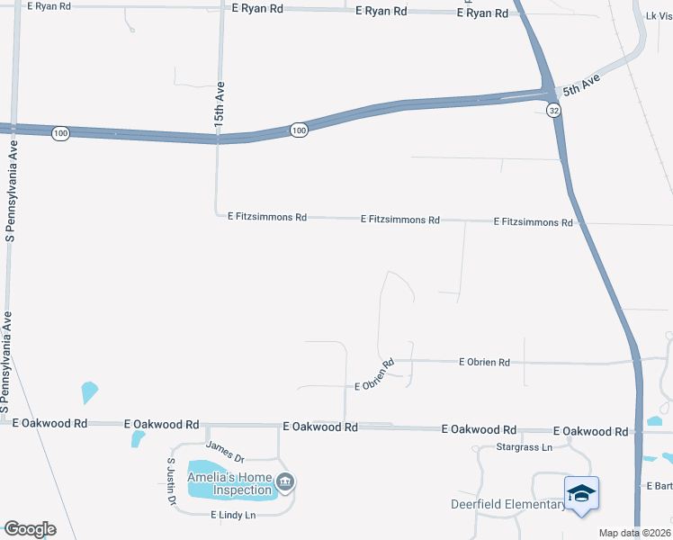 map of restaurants, bars, coffee shops, grocery stores, and more near 3431 East Fitzsimmons Road in Oak Creek