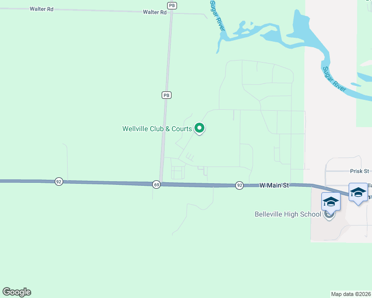 map of restaurants, bars, coffee shops, grocery stores, and more near Bell West Boulevard in Belleville