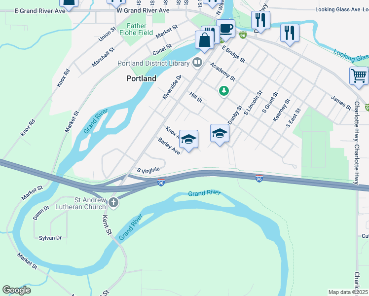 map of restaurants, bars, coffee shops, grocery stores, and more near 745 Storz Avenue in Portland