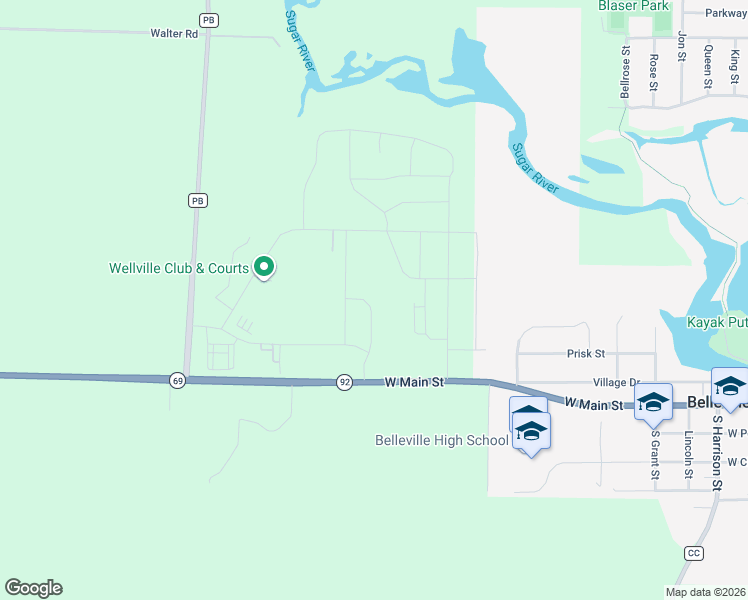 map of restaurants, bars, coffee shops, grocery stores, and more near 7270 Wisconsin 69 in Belleville