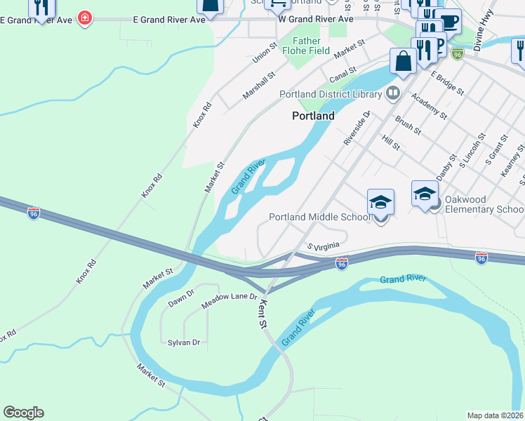 map of restaurants, bars, coffee shops, grocery stores, and more near 246 Crescent Drive in Portland