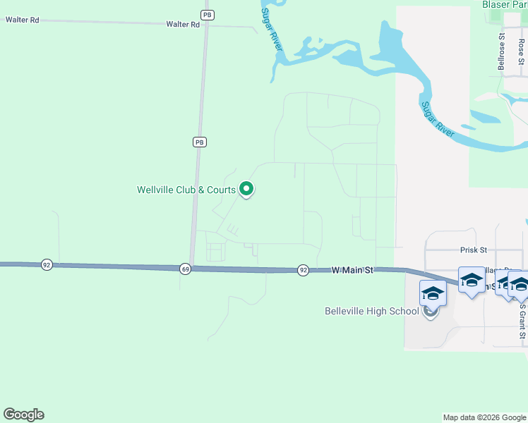 map of restaurants, bars, coffee shops, grocery stores, and more near 7270 Wisconsin 69 in Belleville