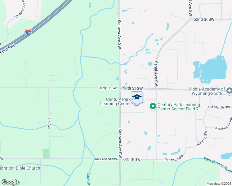 map of restaurants, bars, coffee shops, grocery stores, and more near 5660 Kenowa Avenue Southwest in Wyoming