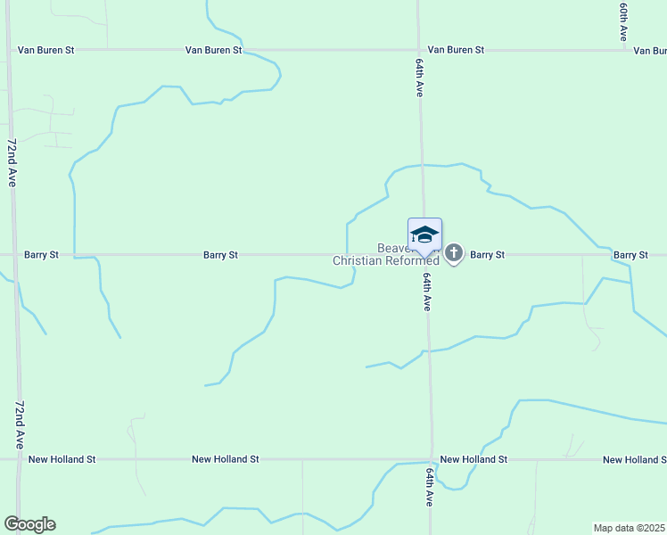 map of restaurants, bars, coffee shops, grocery stores, and more near 6612 Barry Street in Hudsonville