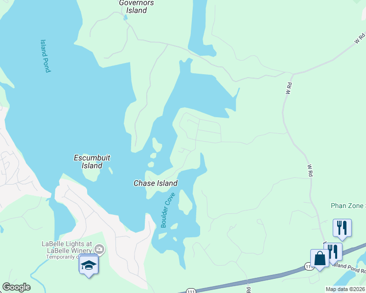 map of restaurants, bars, coffee shops, grocery stores, and more near 50 Hemlock Shore Drive in Atkinson