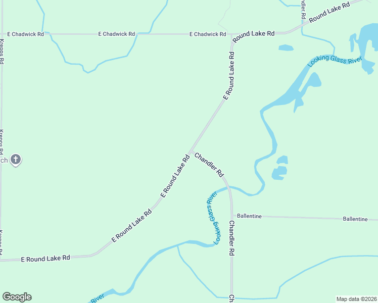 map of restaurants, bars, coffee shops, grocery stores, and more near 3653 East Round Lake Road in DeWitt