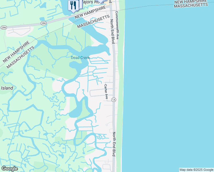 map of restaurants, bars, coffee shops, grocery stores, and more near 21 Carter Avenue in Salisbury