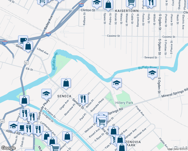 map of restaurants, bars, coffee shops, grocery stores, and more near 140 Sage Avenue in Buffalo
