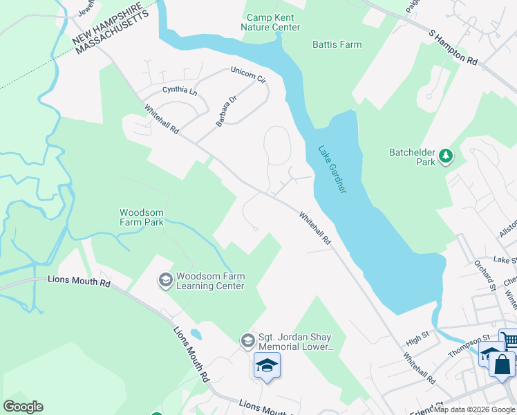 map of restaurants, bars, coffee shops, grocery stores, and more near 6 Woodsom Drive in Amesbury