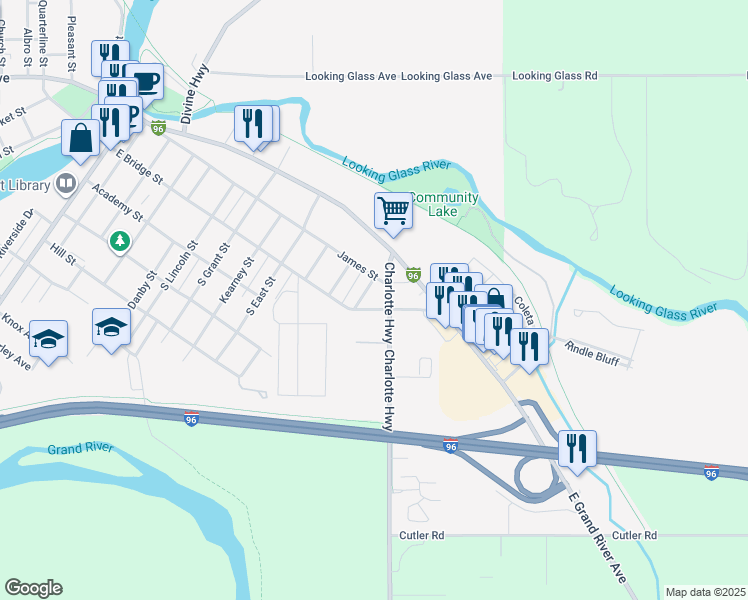 map of restaurants, bars, coffee shops, grocery stores, and more near 1235 East Bridge Street in Portland