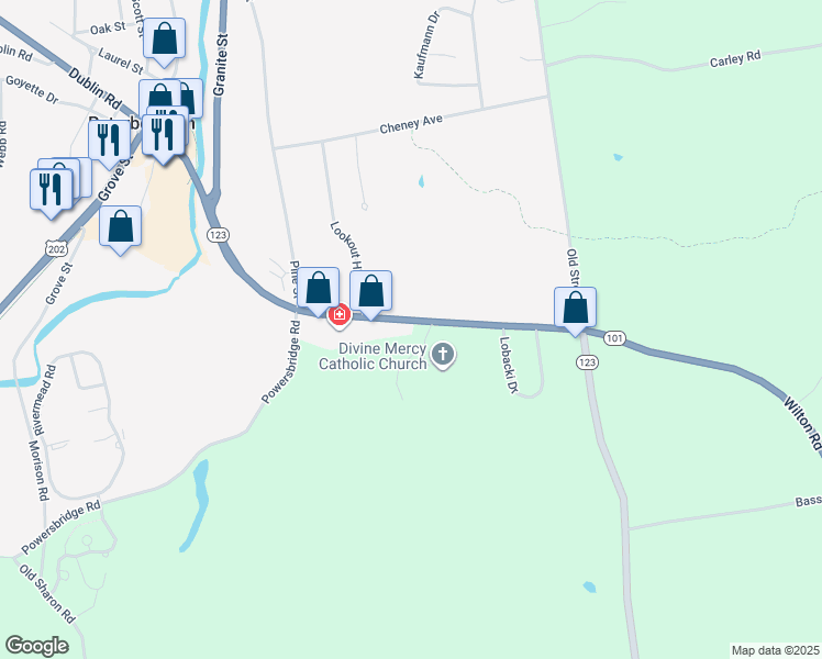 map of restaurants, bars, coffee shops, grocery stores, and more near 149 Wilton Road in Peterborough