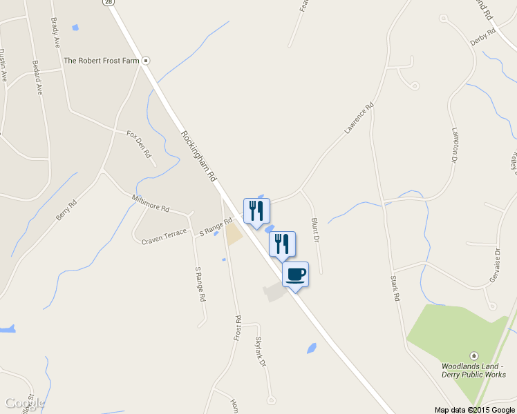 map of restaurants, bars, coffee shops, grocery stores, and more near 4 Lawrence Road in Derry