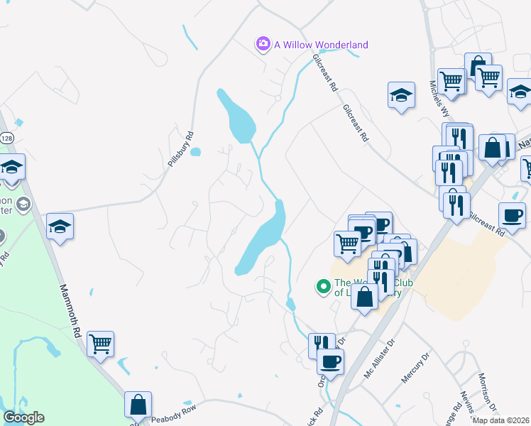 map of restaurants, bars, coffee shops, grocery stores, and more near 323 Winding Pond Road in Londonderry