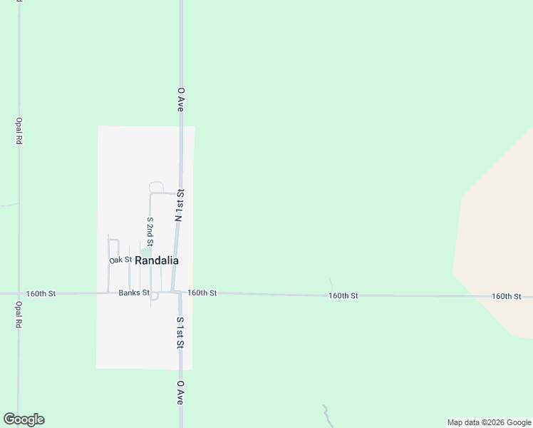 map of restaurants, bars, coffee shops, grocery stores, and more near 14542 160th Street in Randalia