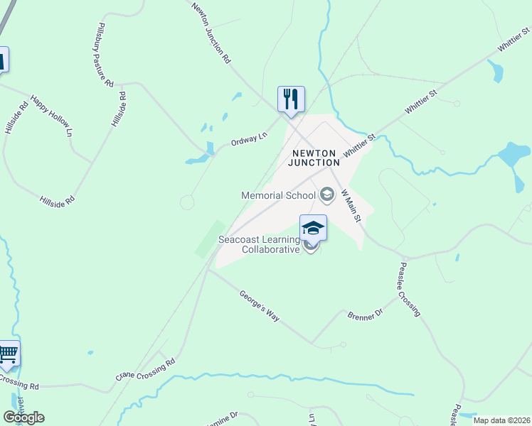 map of restaurants, bars, coffee shops, grocery stores, and more near 15 Crane Crossing Road in Newton
