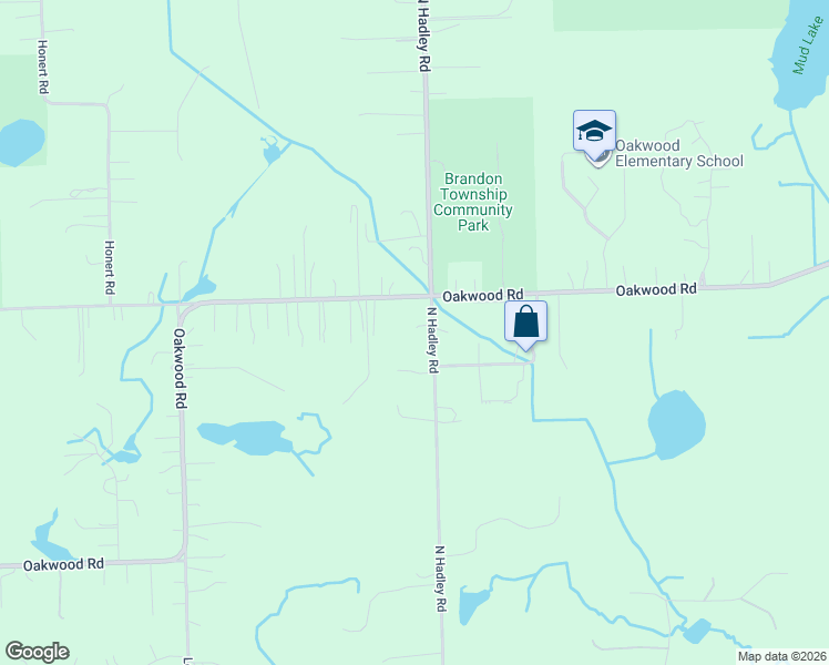 map of restaurants, bars, coffee shops, grocery stores, and more near 961 North Hadley Road in Ortonville