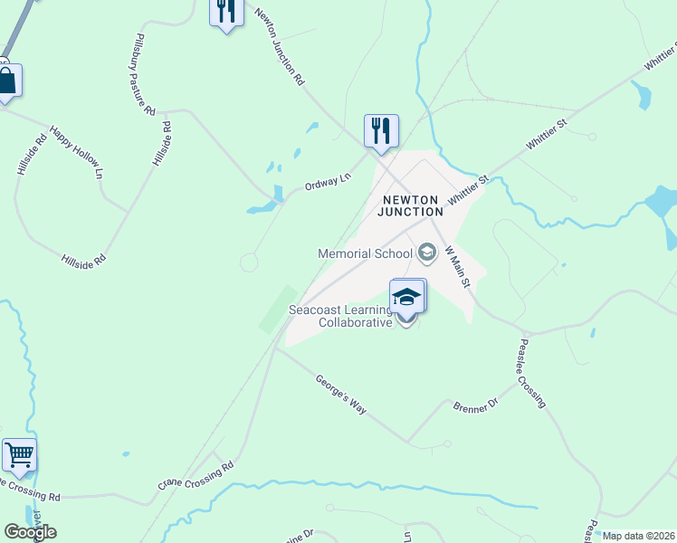 map of restaurants, bars, coffee shops, grocery stores, and more near 15 Crane Crossing Road in Newton