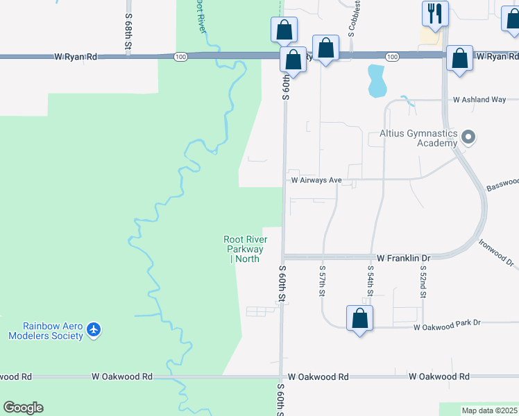 map of restaurants, bars, coffee shops, grocery stores, and more near in Franklin