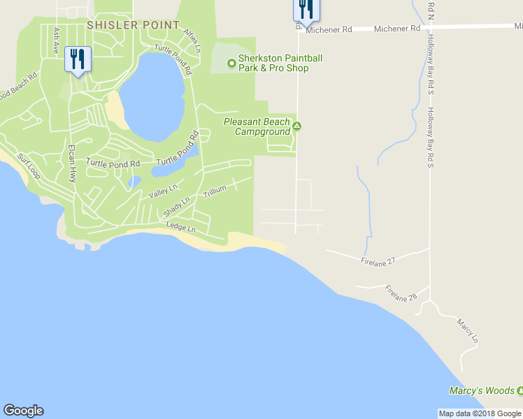 map of restaurants, bars, coffee shops, grocery stores, and more near 10235 Firelane 21 in Port Colborne