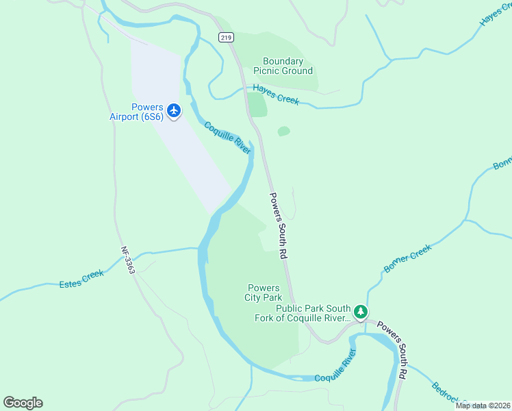 map of restaurants, bars, coffee shops, grocery stores, and more near 41308 South Powers Road in Powers