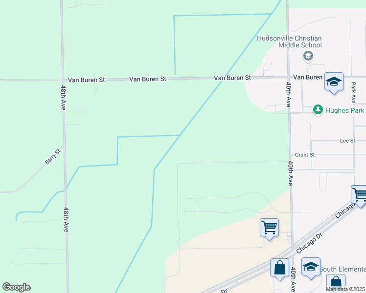 map of restaurants, bars, coffee shops, grocery stores, and more near 4375 Barry Street in Hudsonville